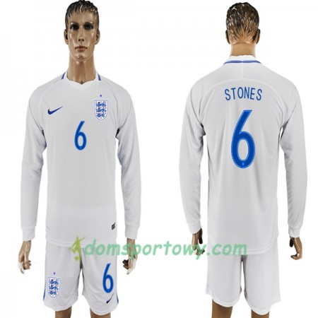 Koszulka Anglia Stone 6 Domowe Koszulki Piłkarskie Mistrzostwa Świata 2018 Długi Rękaw